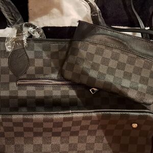 Checkered handbag set